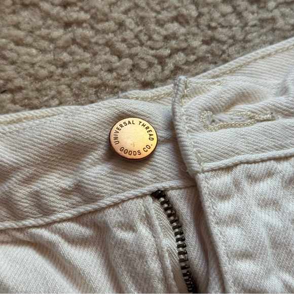 Women's Cream Y2K Baggy Wide Leg Relaxed Jeans Size 8/29R - Picture 5 of 11